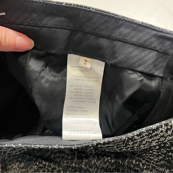 Dorothee Schumacher Womens Textured Trousers Size 2 Black White Pleated - Picture 4 of 9